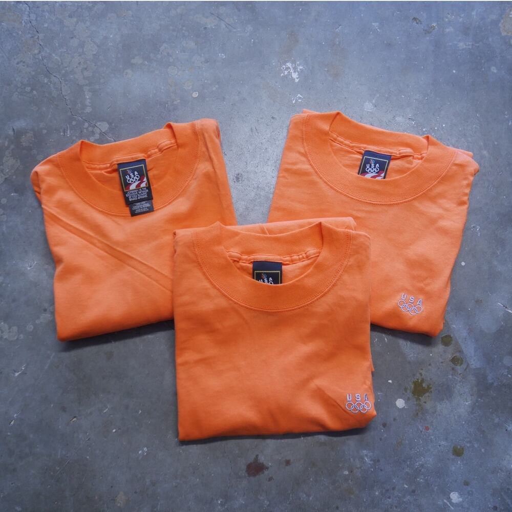 Vintage 90s USA Olympics Orange JCPenney Made In USA Tees‎ Bundle Mens Size M